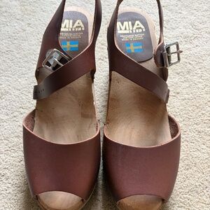 MIA Greta swedish clogs, brown leather, size 40EURO